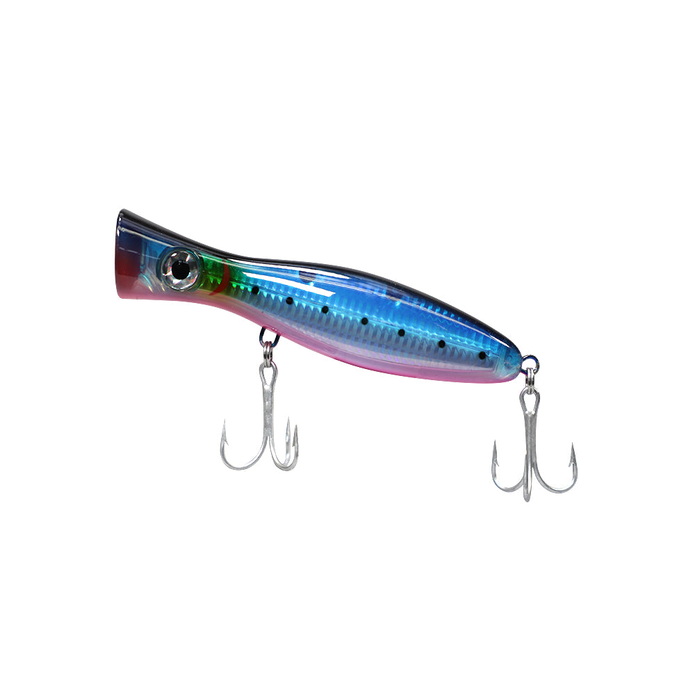 big white and blue popper fishing lure Foamer 160 Topwater Popper for Bluefin & Yellowfin Tuna