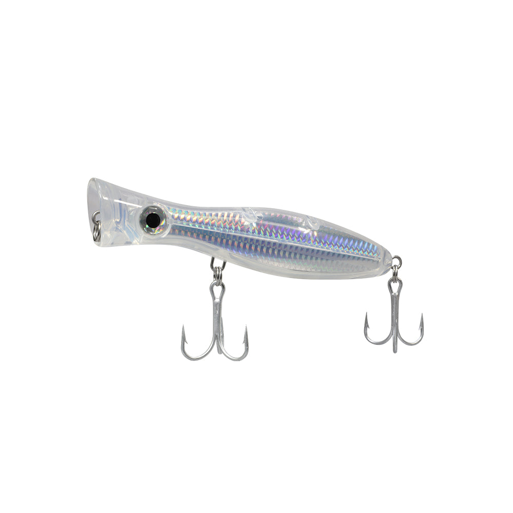 big white and blue popper fishing lure Foamer 160 Topwater Popper for Bluefin & Yellowfin Tuna